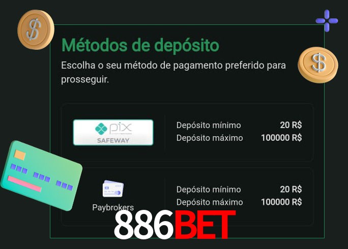 O cassino 886bet oferece uma grande variedade de métodos de pagamento